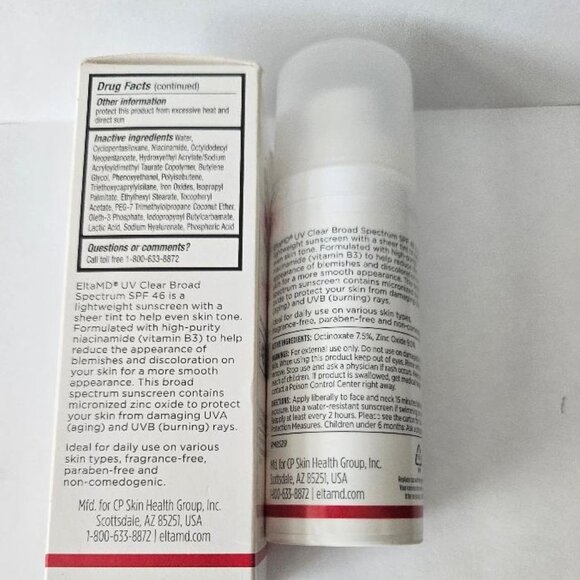 EltaMD UV Clear Face Sunscreen,Oil Free with Zinc Oxide 1.7oz NEW NO B…EXP 02/27 - Picture 2 of 5